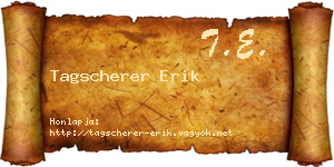 Tagscherer Erik névjegykártya